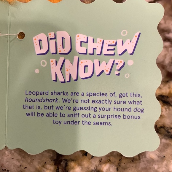 NWT Bark Box Leopold Leopard Shark dog toy - Picture 6 of 10